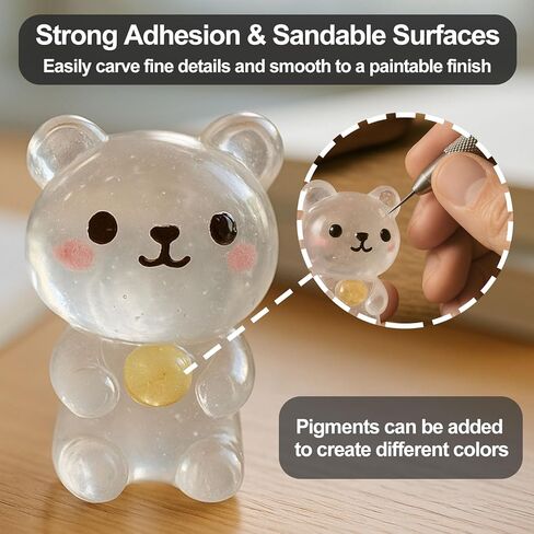 1DFAUL 100g UV Light Curing Putty, Solid Resin, Multi Purpose Adhesive High Hardness Quick Curing, for 3D Crafts, Repair, Modeling UV Clay & Nail Art in Kuwait