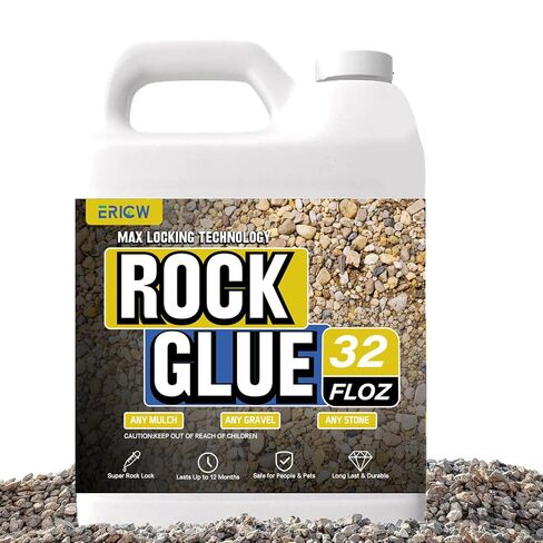 ERICW 32 Fl Oz Rock Glue | Mulch Glue | Super Locking for Rocks, Gravel, Mulch | Safe for Pets & Kids | 2-3X Coverage | Lasts 12-24 Months | Easy Pour/Spray Application in Saudi Arabia