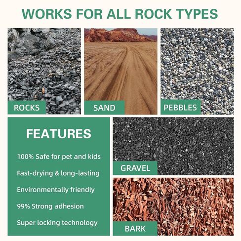 ERICW 32 Fl Oz Rock Glue | Mulch Glue | Super Locking for Rocks, Gravel, Mulch | Safe for Pets & Kids | 2-3X Coverage | Lasts 12-24 Months | Easy Pour/Spray Application in Saudi Arabia