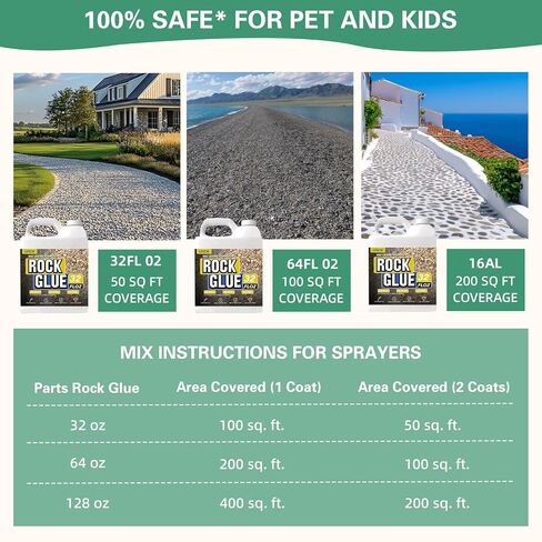 ERICW 32 Fl Oz Rock Glue | Mulch Glue | Super Locking for Rocks, Gravel, Mulch | Safe for Pets & Kids | 2-3X Coverage | Lasts 12-24 Months | Easy Pour/Spray Application in Saudi Arabia