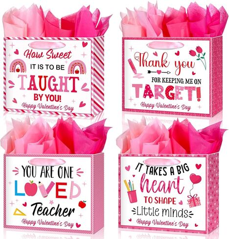 Kolldenn 12 PCS End of Year Gifts Teacher President Gift Bag With Tissue Paper 10 × 8 × 4 '' Summer Medium Thank in Kuwait