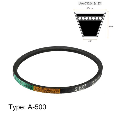 A500 V-Belts 500mm Inner Girth 13mm Top Width 8mm Thickness JIS Standard A-Section Rubber Drive Transmission Belt for Washing Machine in Saudi Arabia