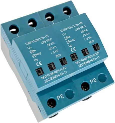 2P Surge Protector 100KA, Arrester T1+T2, AC SPD 220V 275V - 440V,Distribution cabine,Din Rail Installation(2P 385V,with RC) in Saudi Arabia