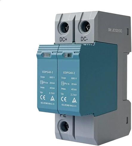 2P الطاقة الشمسية الكهروضوئية DC SPD جهاز حماية الطفرة 600V 40KA حامي الاعتقال Din Rail in Kuwait