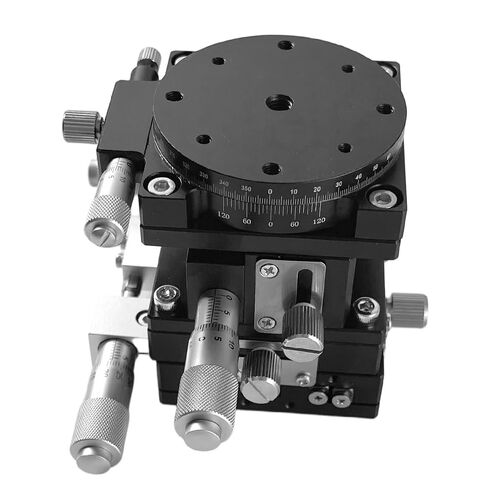 DISJEST Precision XYZR 4 محاور 2.36 بوصة × 2.36 بوصة مرحلة خطية، رقم المحمل LT60-LM، طاولة منزلقة لتحديد المواقع يدويًا، منصة ضبط 60 × 60 مم in Kuwait