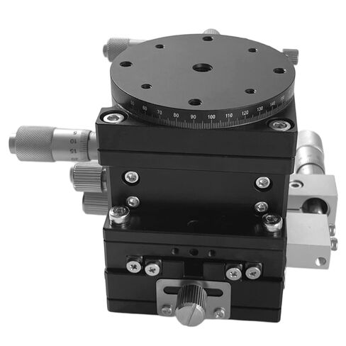 DISJEST Precision XYZR 4 محاور 2.36 بوصة × 2.36 بوصة مرحلة خطية، رقم المحمل LT60-LM، طاولة منزلقة لتحديد المواقع يدويًا، منصة ضبط 60 × 60 مم in Kuwait