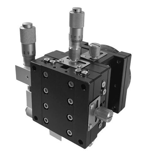 DISJEST Precision XYZR 4 محاور 2.36 بوصة × 2.36 بوصة مرحلة خطية، رقم المحمل LT60-LM، طاولة منزلقة لتحديد المواقع يدويًا، منصة ضبط 60 × 60 مم in Kuwait