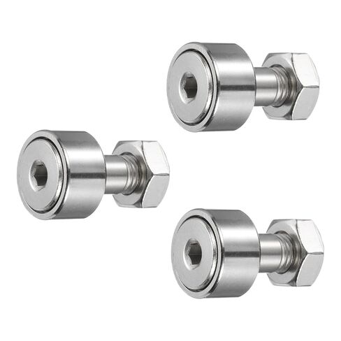 uxcell 3Pcs Cam Follower Track Runner Bearings CF10/KRV22 X Needle Roller Stud Track Bearing, 22mm Roller Diameter, M10 Stud Type for Machine Tool Guide Rail (Hexagon Socket) in Saudi Arabia