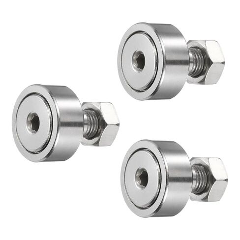 uxcell 3Pcs Cam Follower Track Runner Bearings CF10/KRV22 X Needle Roller Stud Track Bearing, 22mm Roller Diameter, M10 Stud Type for Machine Tool Guide Rail (Hexagon Socket) in Saudi Arabia