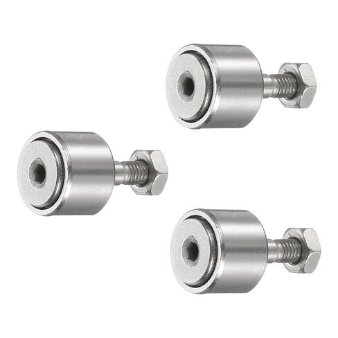 uxcell 3Pcs Cam Follower Track Runner Bearings CF10/KRV22 X Needle Roller Stud Track Bearing, 22mm Roller Diameter, M10 Stud Type for Machine Tool Guide Rail (Hexagon Socket) in Saudi Arabia
