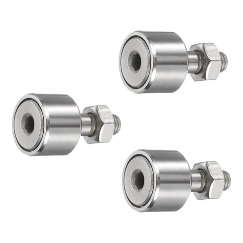uxcell 3Pcs Cam Follower Track Runner Bearings CF10/KRV22 X Needle Roller Stud Track Bearing, 22mm Roller Diameter, M10 Stud Type for Machine Tool Guide Rail (Hexagon Socket) in Saudi Arabia