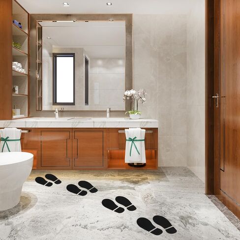 24Pairs Black Footprint Floor Decals, 7 Inch Shoe Stickers for Classroom, Hallway & Dance Studio, Easy Peel & Stick Floors Line Up Guide, Distance Sign, Party Decor, Foot Print Stickers for Floor in Kuwait