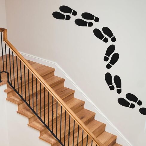 24Pairs Black Footprint Floor Decals, 7 Inch Shoe Stickers for Classroom, Hallway & Dance Studio, Easy Peel & Stick Floors Line Up Guide, Distance Sign, Party Decor, Foot Print Stickers for Floor in Kuwait