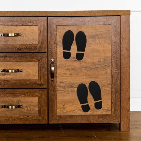 24Pairs Black Footprint Floor Decals, 7 Inch Shoe Stickers for Classroom, Hallway & Dance Studio, Easy Peel & Stick Floors Line Up Guide, Distance Sign, Party Decor, Foot Print Stickers for Floor in Kuwait