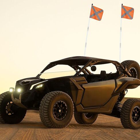 علم أمان Zonon مع قاعدة موصل أسرع 11.8 بوصة × 11.8 بوصة علم عاكس من مادة PVC شديدة التحمل، مناسب للمركبات ATV وUTV والطرق الوعرة والشاحنات، يمكن تطبيقه على شكل 3.3 بوصة أو 6.6 بوصة أو 10 بوصة in Kuwait