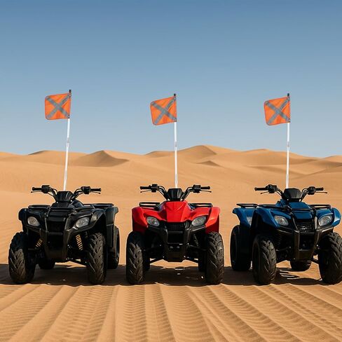 علم أمان Zonon مع قاعدة موصل أسرع 11.8 بوصة × 11.8 بوصة علم عاكس من مادة PVC شديدة التحمل، مناسب للمركبات ATV وUTV والطرق الوعرة والشاحنات، يمكن تطبيقه على شكل 3.3 بوصة أو 6.6 بوصة أو 10 بوصة in Kuwait