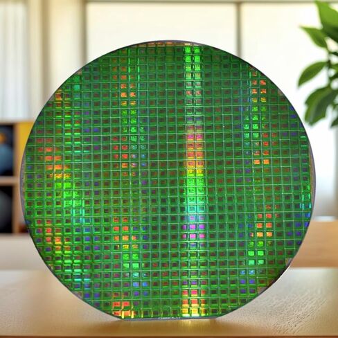 8-inch Green Silicon Wafer, Integrated Circuit IC Chips, Part # 803 semiconductor Integrated Circuit for Exhibition, Teaching in Saudi Arabia