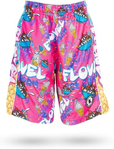 Flow Society Flovel Ice Cream Boys Shorts - Kids Athletic - Basketball - Baseball - Hockey - Football - Lacrosse - Pink in Saudi Arabia