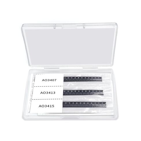 8Values 160Pcs AO3400 AO3401 AO3402 AO3404 AO3406 AO3407 AO3413 AO3415 Field Effect Transistor MOS Power MOSFET Transistor Surface-Mount Device in Kuwait