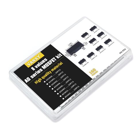 8Values 160Pcs AO3400 AO3401 AO3402 AO3404 AO3406 AO3407 AO3413 AO3415 Field Effect Transistor MOS Power MOSFET Transistor Surface-Mount Device in Kuwait