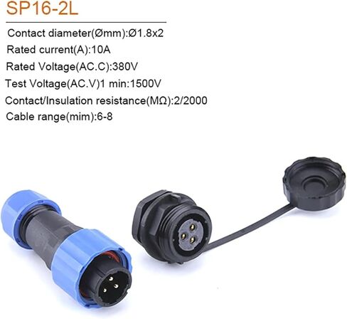 1Set SP16 IP68 موصل مقاوم للمياه 2/3/4/5/6/7/8/9 دبوس PlugMale والإناث لوحة مقابس جبل سلك كابل (SP16-5L) in Kuwait