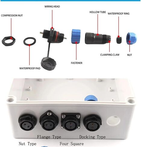 1Set SP16 IP68 موصل مقاوم للمياه 2/3/4/5/6/7/8/9 دبوس PlugMale والإناث لوحة مقابس جبل سلك كابل (SP16-5L) in Kuwait
