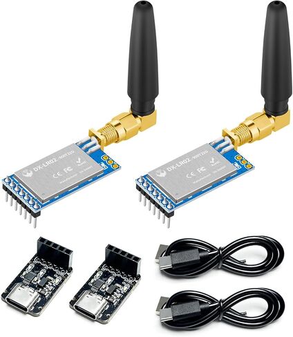 مجموعة تطوير DX-LR02 سهلة الاستخدام 868/915 ميجاهرتز LoRa ASR6601 مع هوائي في واجهة الأوامر Uart طويلة المدى 5KM 22dBm وحدة إرسال واستقبال لاسلكية لـ Arduino in Kuwait