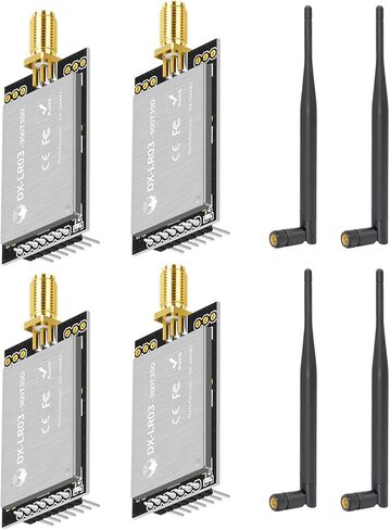 مجموعة تطوير DX-LR02 سهلة الاستخدام 868/915 ميجاهرتز LoRa ASR6601 مع هوائي في واجهة الأوامر Uart طويلة المدى 5KM 22dBm وحدة إرسال واستقبال لاسلكية لـ Arduino in Kuwait
