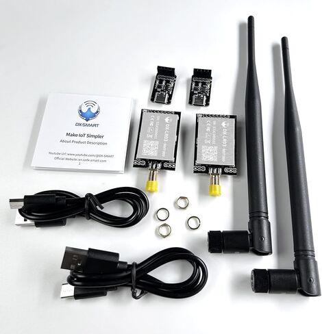 مجموعة تطوير DX-LR02 سهلة الاستخدام 868/915 ميجاهرتز LoRa ASR6601 مع هوائي في واجهة الأوامر Uart طويلة المدى 5KM 22dBm وحدة إرسال واستقبال لاسلكية لـ Arduino in Kuwait