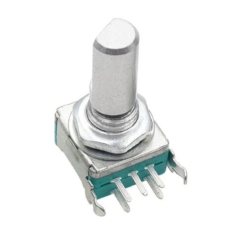 EC11 360 Degree Rotary Encoder with Push Button Switch, 5 Pin Right Angle Digital Potentiometer, 15MM 20MM Shaft, Copper Material (Half axis 15mm 3PCS) in Saudi Arabia