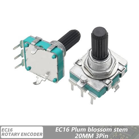 EC16 Digital Rotary Encoder, 360 Degree Rotating Pulse Potentiometer, 24-Bit, 15/20mm Shaft Length, 5-Pack, RoHS CE Certified (Full axis 20mm) in Saudi Arabia