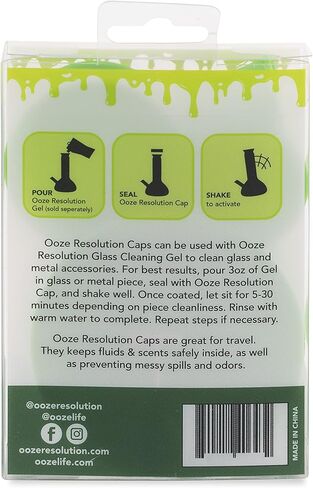 ResOlution Caps Universal Caps for Cleaning, Storage, and Odor Proofing Glass Water Pipes/Rigs and More - Green in Kuwait