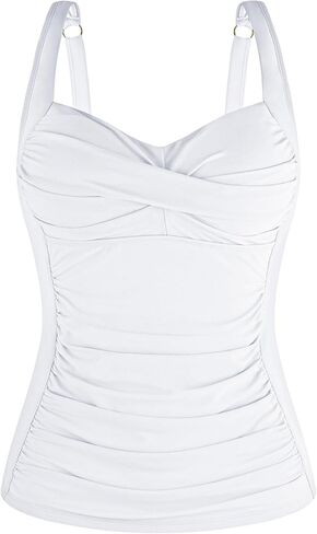 Ocean Blues Women's Tummy Control Tankini مع أكواب مقولبة خالية من الأسلاك الأمامية in Saudi Arabia