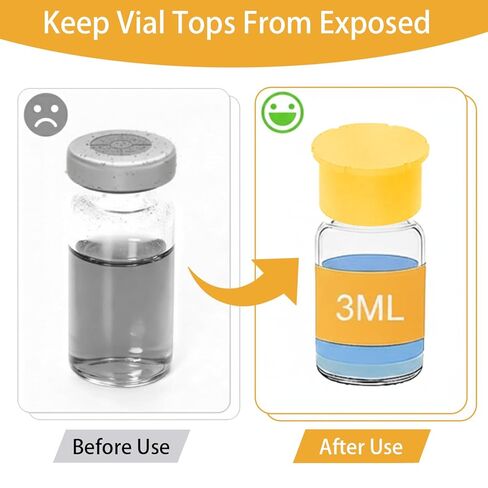 12 قطعة من أغطية القنينات الواقية سعة 3 مل مع ملصقات، 6 ألوان متنوعة من أغطية الأغطية المقاومة للتسرب والغبار، سهلة التنظيف وقابلة لإعادة الاستخدام in Kuwait