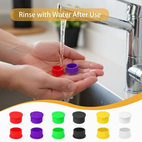12 قطعة من أغطية القنينات الواقية سعة 3 مل مع ملصقات، 6 ألوان متنوعة من أغطية الأغطية المقاومة للتسرب والغبار، سهلة التنظيف وقابلة لإعادة الاستخدام in Kuwait