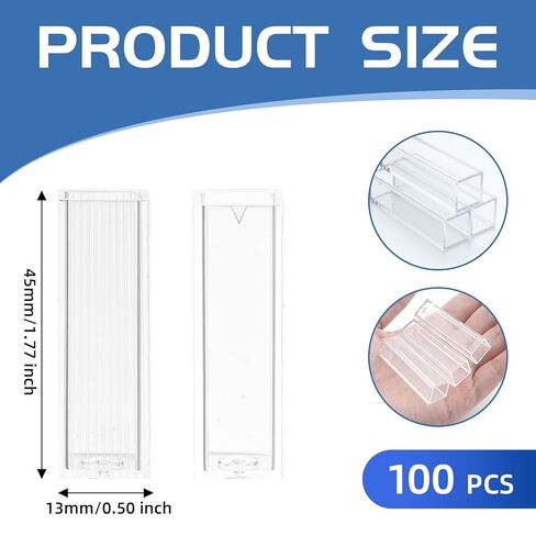 100 قطعة من Fiwochic من البوليسترين، 2.5-4.5 مل من البلاستيك للاستعمال مرة واحدة، بلاستيك PS مع جانبين شفافين لأجهزة قياس الطيف الضوئي في المختبر in Kuwait
