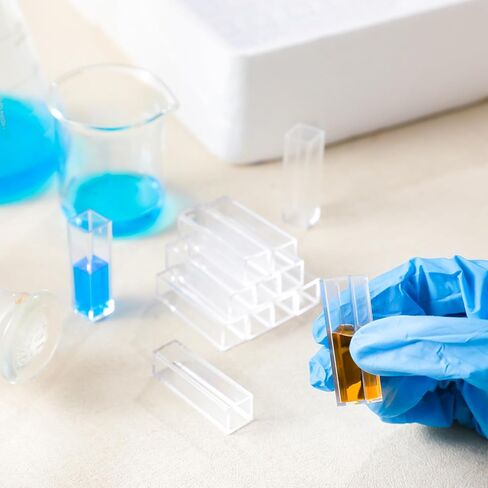 100 قطعة من Fiwochic من البوليسترين، 2.5-4.5 مل من البلاستيك للاستعمال مرة واحدة، بلاستيك PS مع جانبين شفافين لأجهزة قياس الطيف الضوئي في المختبر in Kuwait