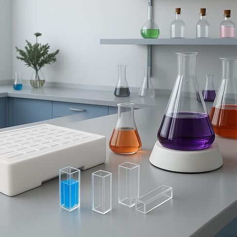 100 قطعة من Fiwochic من البوليسترين، 2.5-4.5 مل من البلاستيك للاستعمال مرة واحدة، بلاستيك PS مع جانبين شفافين لأجهزة قياس الطيف الضوئي في المختبر in Kuwait