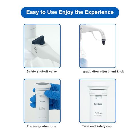 ONiLAB Bottle Top Dispenser, 10–60 mL, Safely & Precisely Dispenses Chemicals and Reagents from Lab Bottles, Includes 5-Size Adapters: S40, GL32, GL38, GL25, GL28 (Dispenser Only) in Saudi Arabia