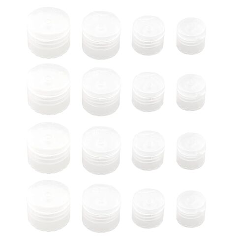 YHXiXi 16 قطعة من أغطية الزجاجات المقاومة للتسرب، موزع علوي لزجاجة الحمام المنزلية، أغطية فارغة شفافة 4 مقاسات، أغطية قلاب بلاستيكية للأسنان، أغطية لوشن، أغطية قلابة in Kuwait