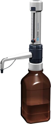 Scilogex SCI-Spense Bottletop Chemical Dispenser, Adjustable Volume, Fully Autoclavable, with Bottle Neck Adaptors, 1-10ml Volume, 1 Year - Bottle Not Included in Saudi Arabia