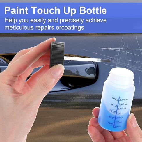 حاوية طلاء zisiueel 60 قطعة سعة 50 مل - زجاجات طلاء فارغة مع فرشاة وأغطية آمنة وكرات خلط لإصلاح خدوش السيارة in Kuwait