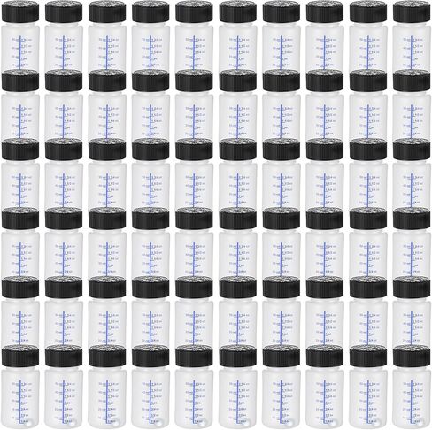 حاوية طلاء zisiueel 60 قطعة سعة 50 مل - زجاجات طلاء فارغة مع فرشاة وأغطية آمنة وكرات خلط لإصلاح خدوش السيارة in Kuwait