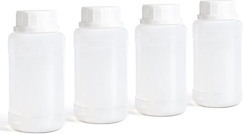 DEMORA 32oz/1000ml Plastic Bottles with Caps, HDPE Food Grade Wide Mouth Plastic Containers, Leak Proof Liquid Containers for Pill Medicine Chemical Reagent Sample (Translucent, 2 Pcs) in Saudi Arabia