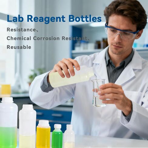 DEMORA 32oz/1000ml Plastic Bottles with Caps, HDPE Food Grade Wide Mouth Plastic Containers, Leak Proof Liquid Containers for Pill Medicine Chemical Reagent Sample (Translucent, 2 Pcs) in Saudi Arabia