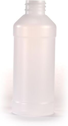 8 oz Natural HDPE Plastic Modern Round Bottle, 28-410 in Saudi Arabia