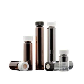 JG Finneran 9A-102-3 Amber Borosilicate Glass Precleaned and Certified VOA Vial with White Polypropylene Open Top Closure and 0.125" PTFE/Silicone Septa, 24-414mm Cap Size, 40mL Capacity (Pack of 72) in Saudi Arabia