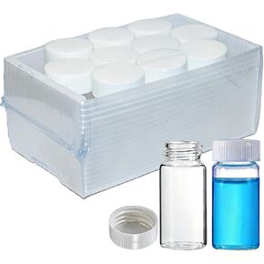 ZHUMIYSO 20 ml Scintillation Vials - 10 PCS Borosilicate Glass Vials with 22-400 White Screw Caps - Polypropylene Caps with Silver Aluminum Foil PE Liner - Lab Liquid Scintillation Counting Vial in Saudi Arabia
