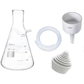 Brinell Funnel Filter Set, 80mm Funnel, 1000ml Beaker Bottle, Glass Flask in Kuwait
