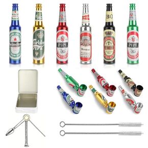 مجموعة مكشطة أنابيب البيرة المحمولة القابلة للفصل، 6 قطع، 6 ألوان، بما في ذلك حقيبة تخزين معدنية، وفرشاة تنظيف، وشبكة فلتر معدنية in Kuwait